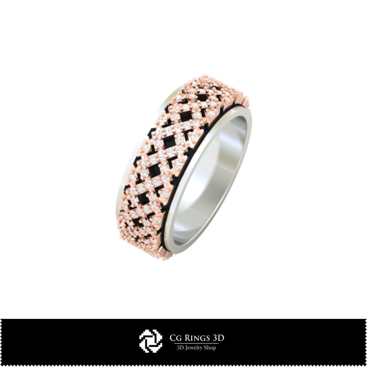 Ladies Wedding Bands With Diamonds - Jewelry 3D CAD