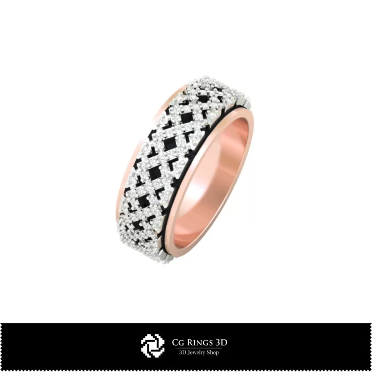 Ladies Wedding Bands With Diamonds - Jewelry 3D CAD