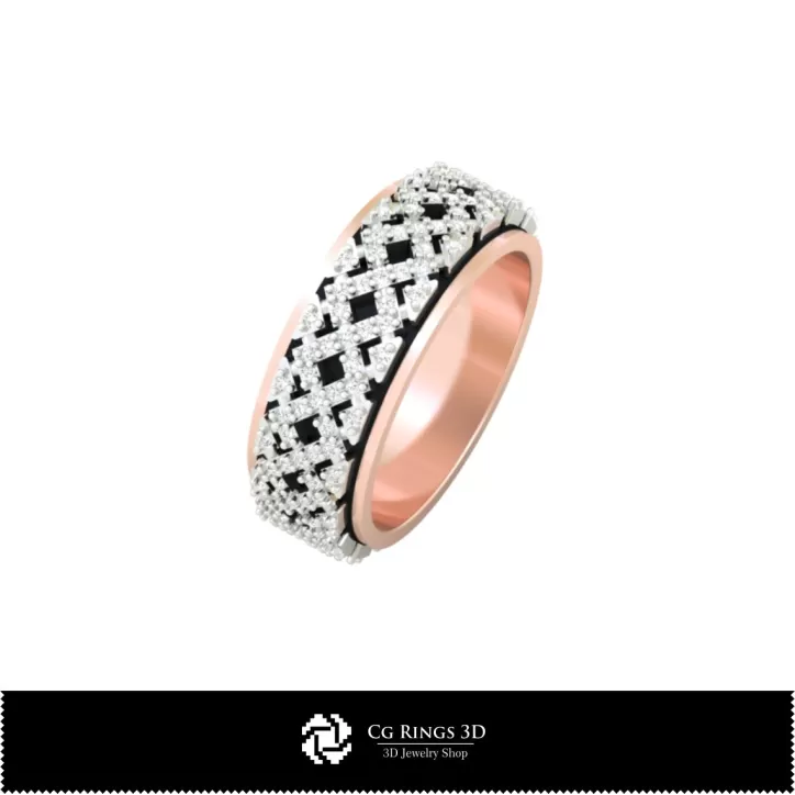 Sortijas de boda femeninas con diamantes - Joyería CAD 3D