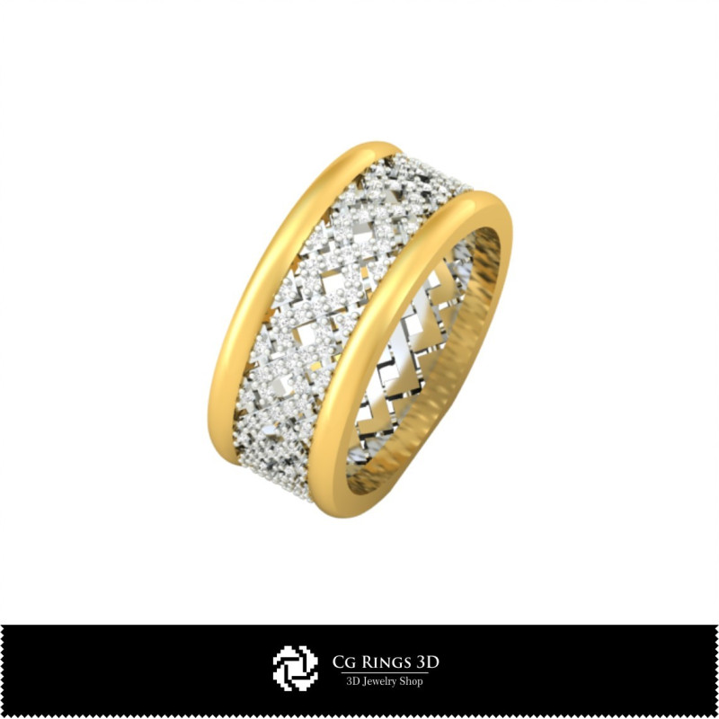 3D Ladies Wedding Bands With Diamonds Home, Bijoux 3D CAO, Anneaux 3D CAO, Bandes de Mariage 3D