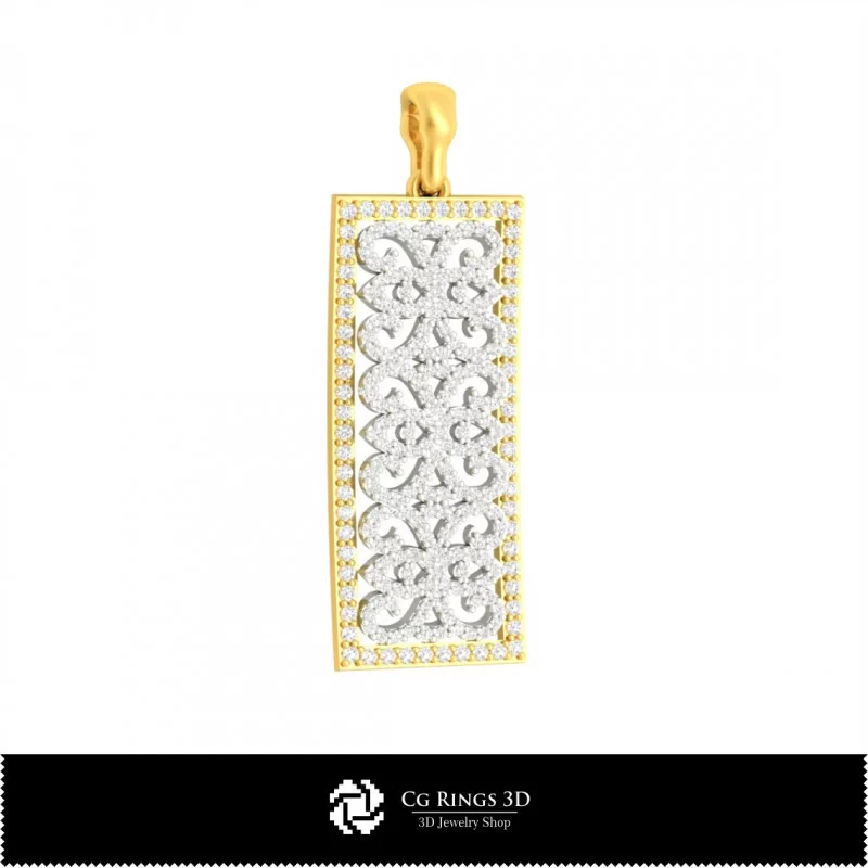 Pendentif 3D avec diamants