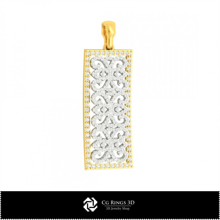 3D Pendant With Diamonds