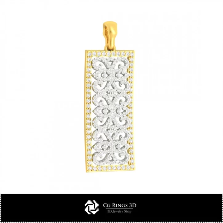 3D Pendant With Diamonds