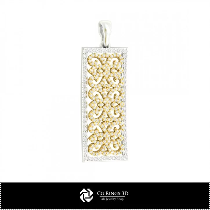 3D Pendant With Diamonds