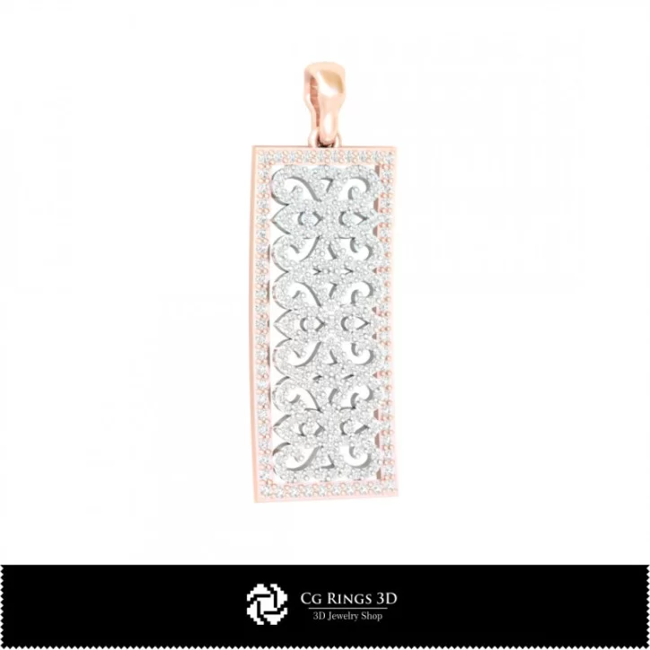 3D Pendant With Diamonds