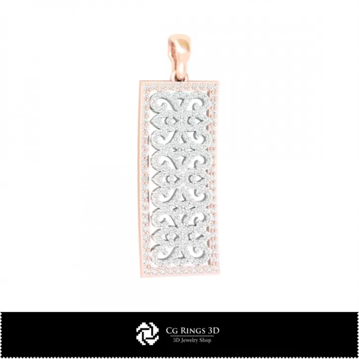 Pendentif 3D avec diamants