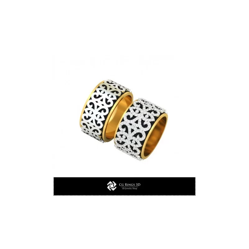 3D Wedding Ring With Diamonds Home, Bijoux 3D CAO, Anneaux 3D CAO, Bandes de Mariage 3D