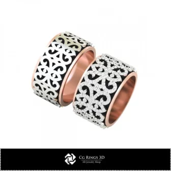 3D Wedding Ring With Diamonds Home, Bijoux 3D CAO, Anneaux 3D CAO, Bandes de Mariage 3D