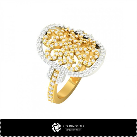 3D Diamond Ring Home, Bijuterii 3D , Inele 3D CAD, Inele cu Diamante 3D, Inele Fashion 3D 