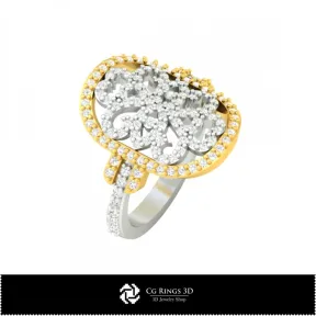 Bague avec Diamants - Joaillerie 3D CAO