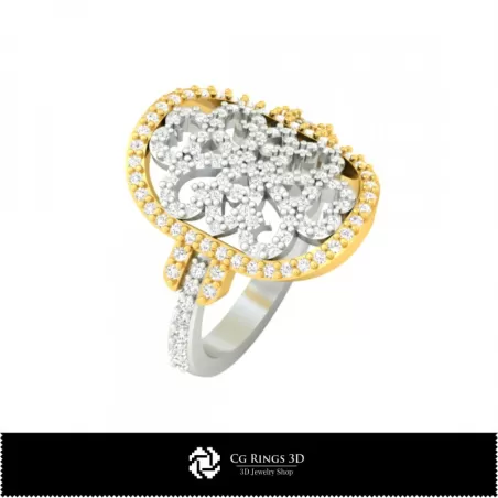 Anello con diamante - Gioielli 3D CAD