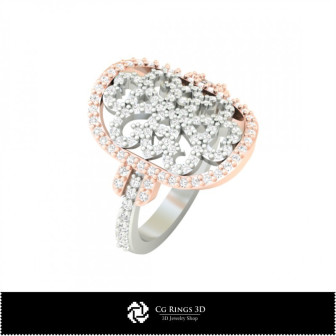 3D Diamond Ring Home, Bijuterii 3D , Inele 3D CAD, Inele cu Diamante 3D, Inele Fashion 3D 