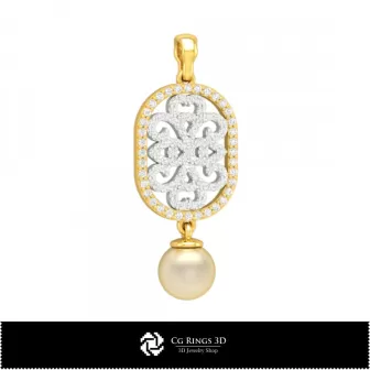 Pendentif perle 3D maison, Bijoux CAO 3D, Pendentifs CAO 3D, Pendentifs perle 3D