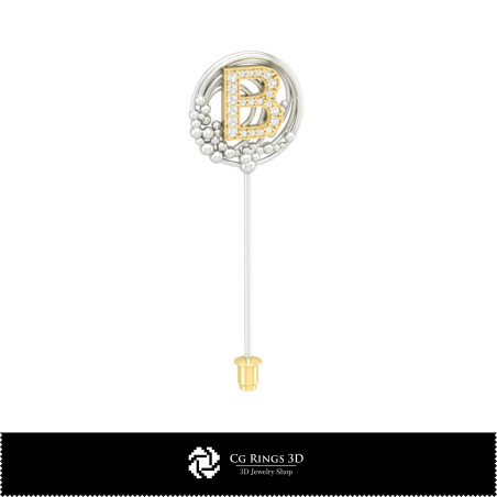 3D Brooch With Letter B