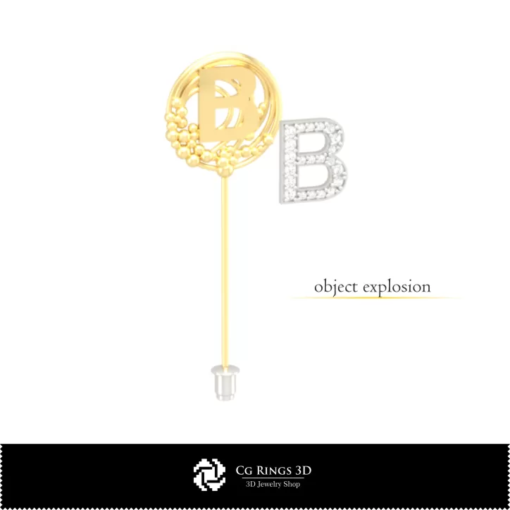 Broche 3D con la letra B Broche 3D con la letra B