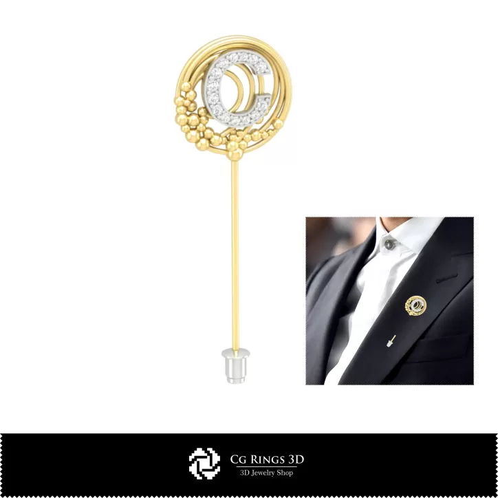 Broche 3D con letra C Broche 3D con letra C