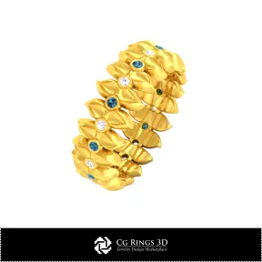 3D CAD Floral Ring Home,  Jewelry 3D CAD