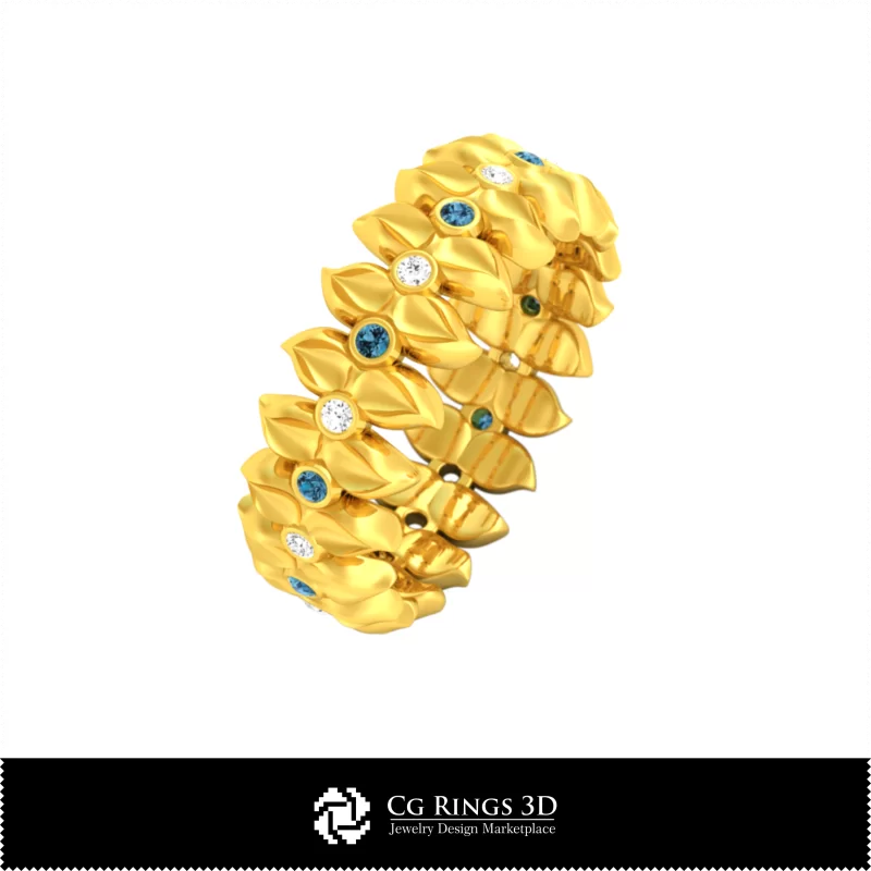 3D CAD Floral Ring Home, Bijoux 3D CAO