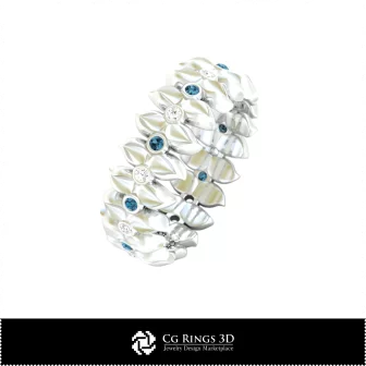 3D CAD Floral Ring Home, Jewelry 3D CAD