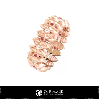 3D CAD Floral Ring Home, Bijoux 3D CAO