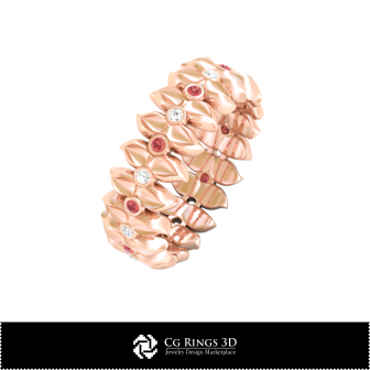 3D CAD Floral Ring Home,  Jewelry 3D CAD