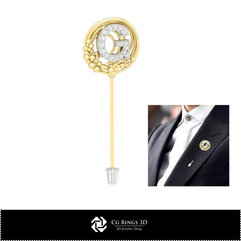 Broche 3D avec lettre G