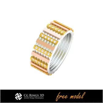 Anillo CAD 3D - Modelo 3D gratuito para el hogar, CAD de joyería 3D, joyería 3D gratis, anillos CAD 3D, alianzas de boda 3D,