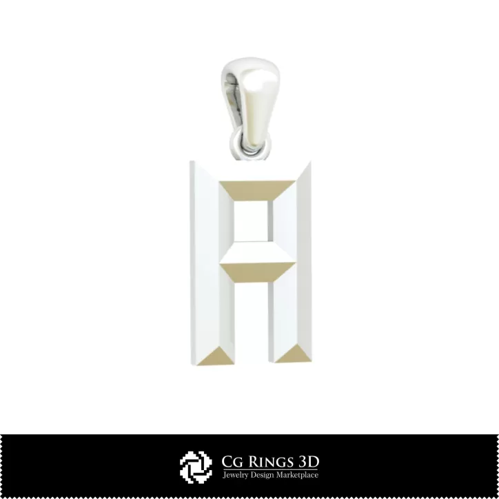 3D-CAD-Anhänger mit Buchstabe A