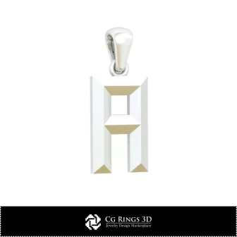 3D CAD Pendant With Letter A Home, Bijuterii 3D , Pandative 3D CAD, Pandativ cu Litere 3D 