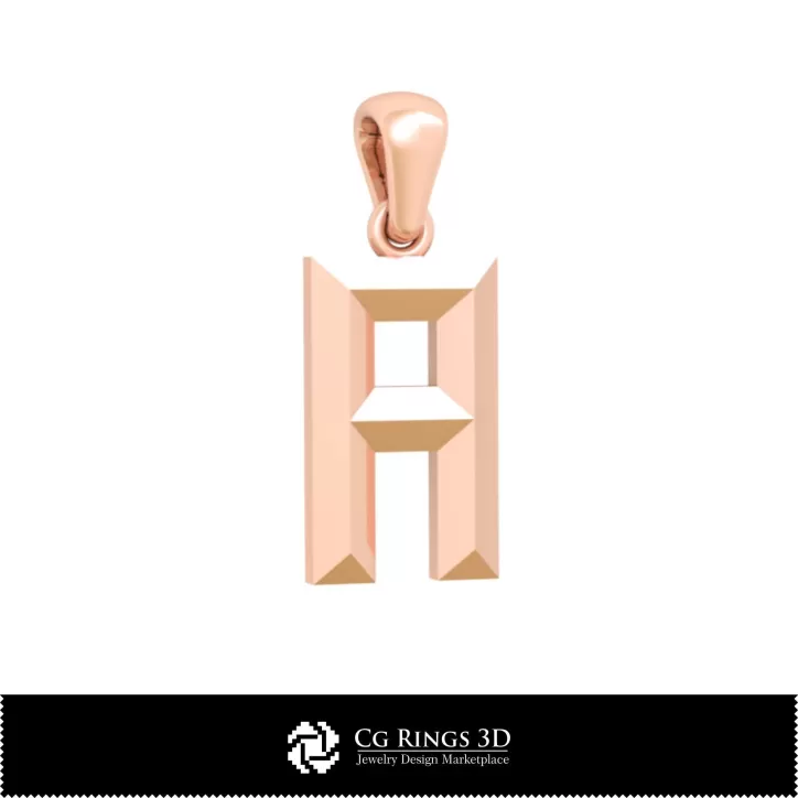 Colgante 3D CAD con letra A