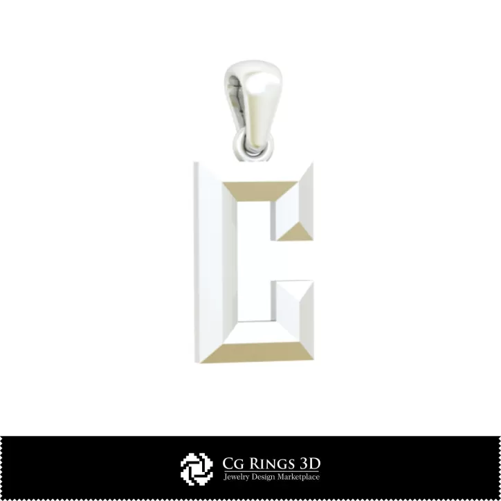 Colgante CAD 3D con letra C