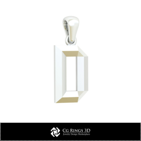 3D CAD Pendant With Letter D