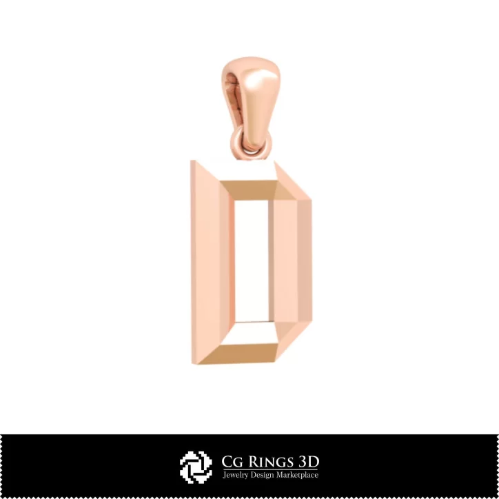 3D CAD Pendant With Letter D