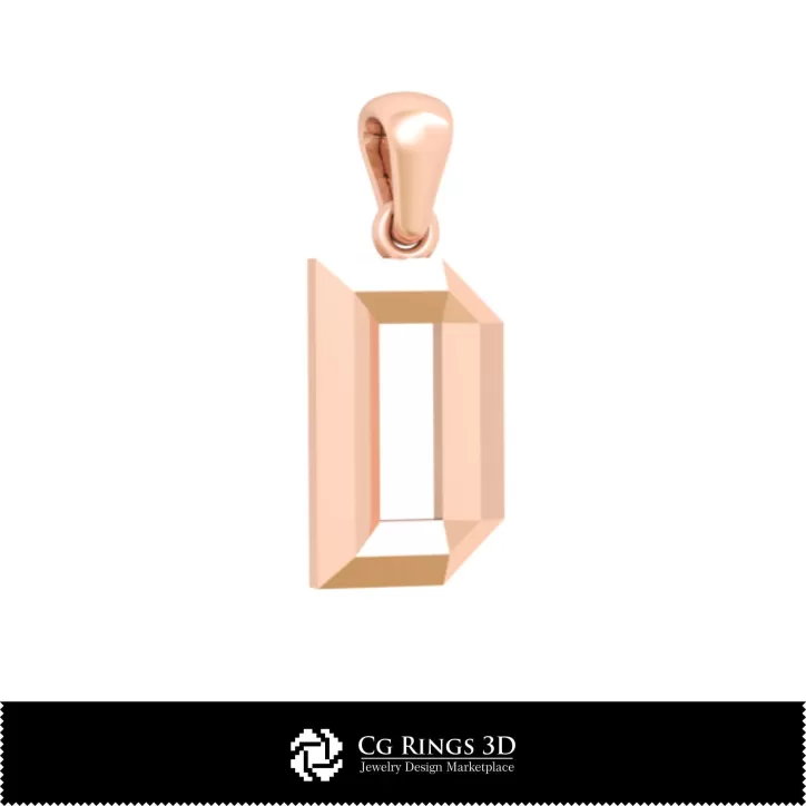 Colgante CAD 3D con letra D