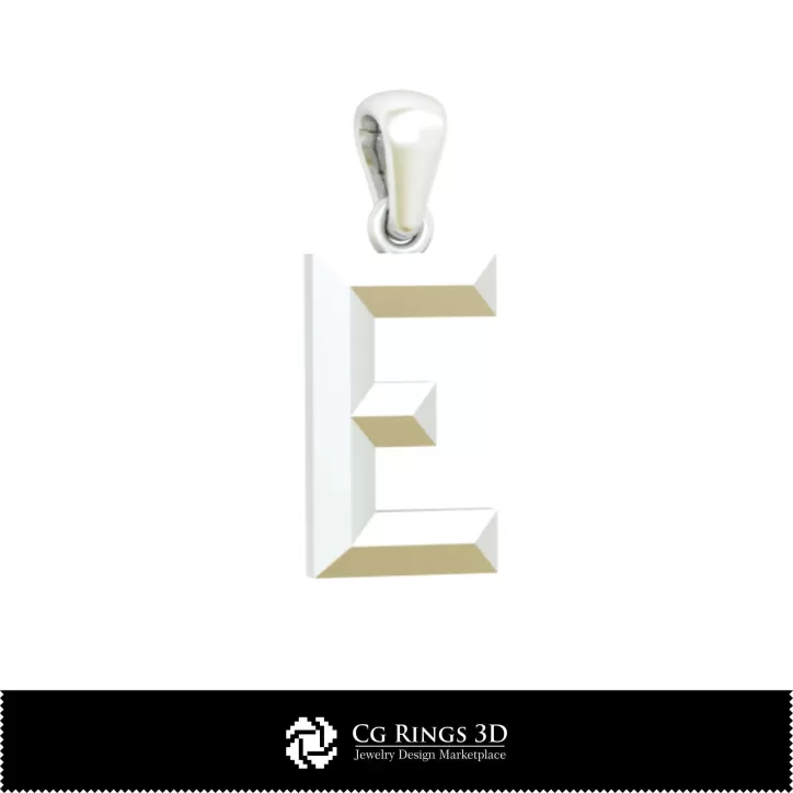 Pendentif 3D CAO avec lettre E