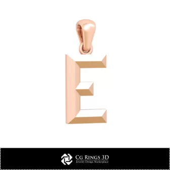 Pendentif 3D DAO avec lettre E Maison, Bijoux 3D DAO, Pendentifs 3D DAO, Pendentifs lettre 3D