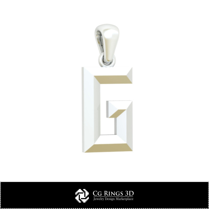 3D CAD Pendant With Letter G