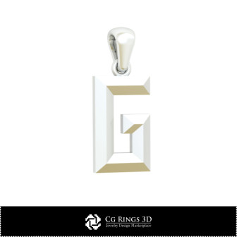 3D CAD Pendant With Letter G Home, Bijuterii 3D , Pandative 3D CAD, Pandativ cu Litere 3D , Pandativ Copii 3D