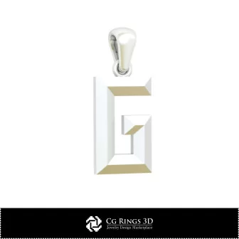 3D CAD Pendant With Letter G Home, Jewelry 3D CAD, Pendants 3D CAD , 3D Letter Pendants, 3D Children Pendants