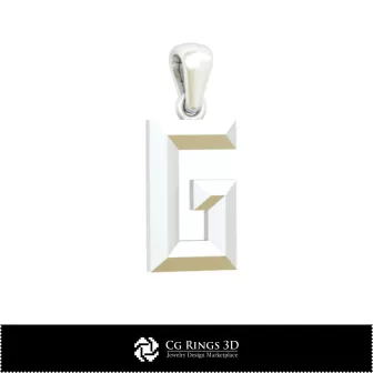 Ciondolo 3D CAD con lettera G Casa, Gioielli 3D CAD, Ciondoli 3D CAD, Ciondoli con lettere 3D, Ciondoli 3D per bambini