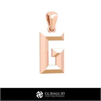 3D CAD Pendant With Letter G Home,  Jewelry 3D CAD, Pendants 3D CAD , 3D Letter Pendants, 3D Children Pendants