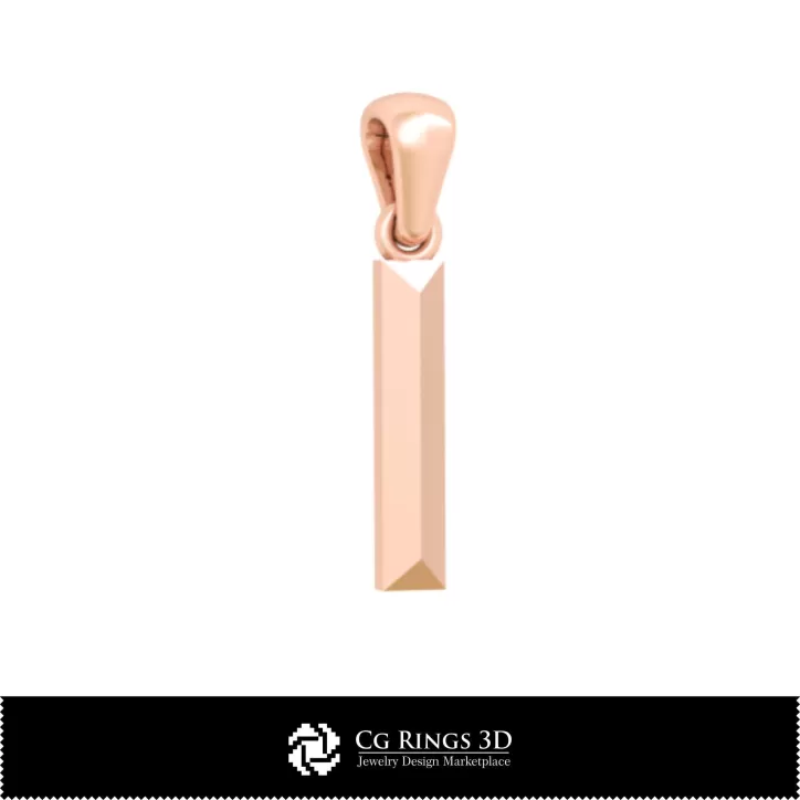 Pendente 3D CAD con lettera I