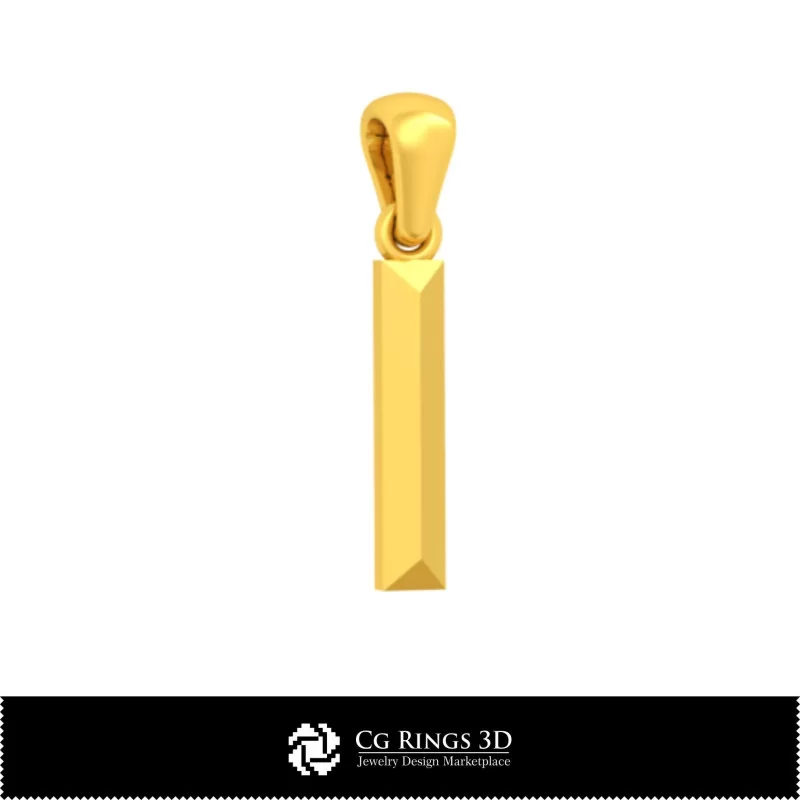 Pendente 3D CAD con lettera I
