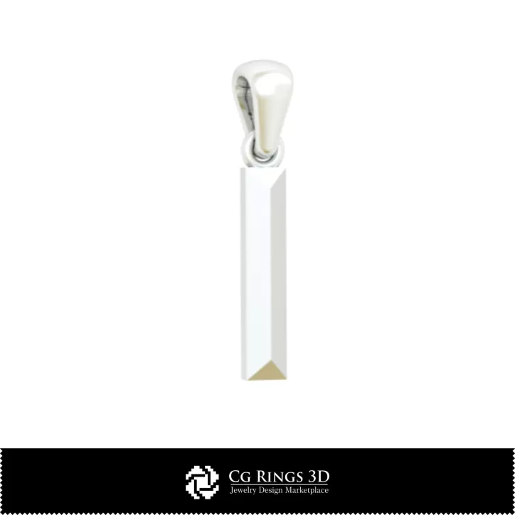 带字母 I 的 3D CAD 吊坠
