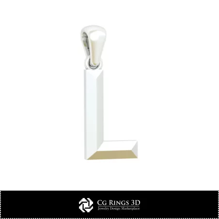 Colgante 3D CAD con letra L