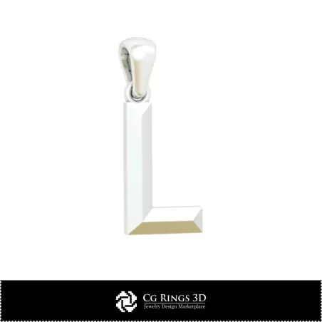 Pandantiv 3D CAD cu litera L