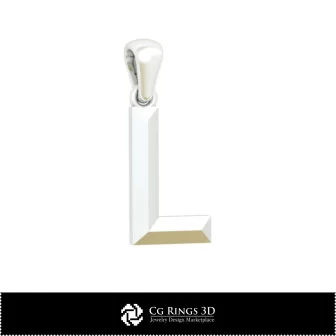 Pandantiv 3D CAD cu literă L Acasă, Bijuterii 3D CAD, Pandantive 3D CAD, Pandantive literă 3D