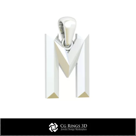 3D CAD Pendant With Letter M