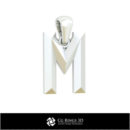 3D CAD Pendant With Letter M