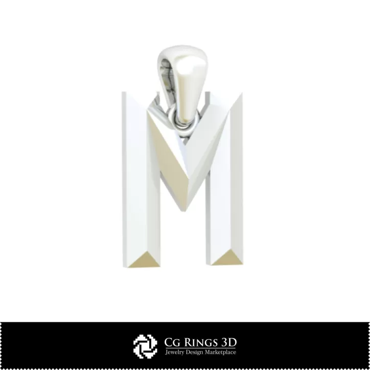 Ciondolo 3D CAD con lettera M